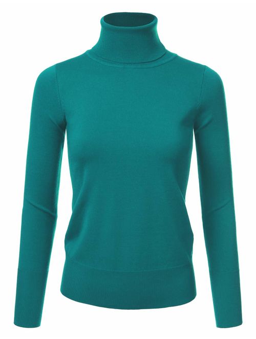 NINEXIS Women's Long Sleeve Turtle Neck Knit Sweater Top with Plus Size