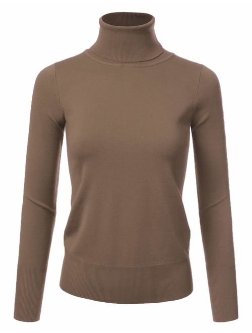 NINEXIS Women's Long Sleeve Turtle Neck Knit Sweater Top with Plus Size