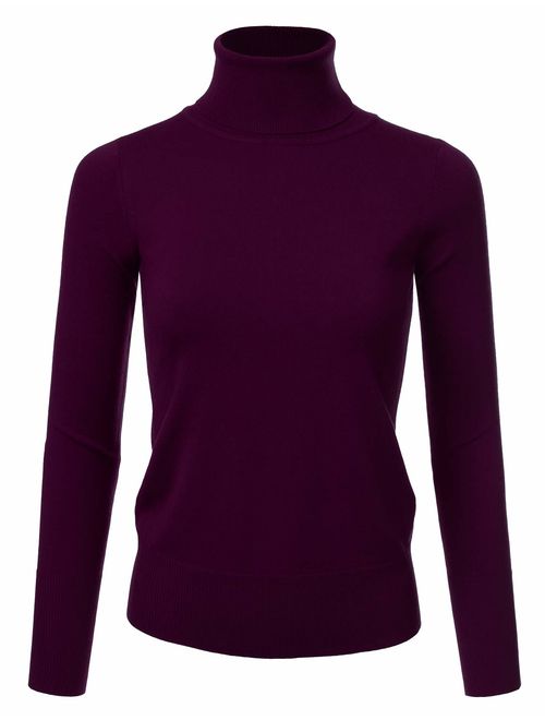 NINEXIS Women's Long Sleeve Turtle Neck Knit Sweater Top with Plus Size