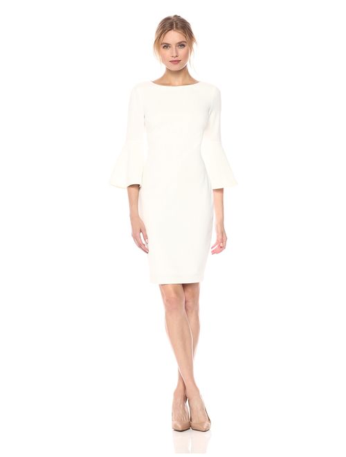 Calvin Klein Women's 3/4 Bell Sleeve Sheath Dress