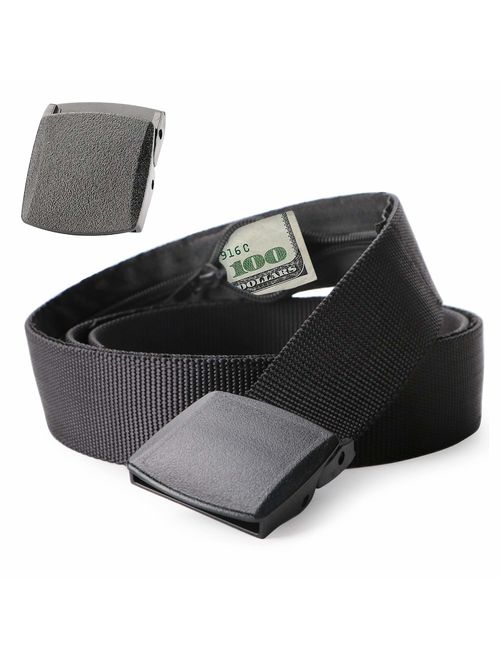 Travel Security Money Belt with Hidden Money Pocket - Cashsafe Anti-Theft Wallet Unisex Nickel free Nylon Belt by JASGOOD