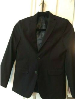 Boys IZOD Black Poly/Wool BLAZER JACKET Size 12R Regular Dress Suit Coat