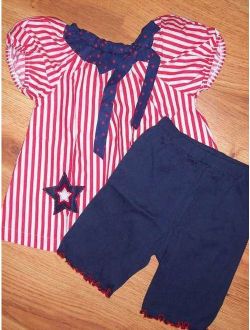 Girl's 4th of July MIS-TEE-V-US Swing Top & Bike Shorts NWT Size 5/6