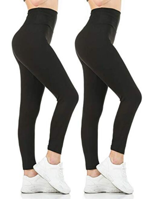 Gnpolo Womens Black High Waisted Leggings Pack Soft Slim Tummy Control Trousers Yoga Pants