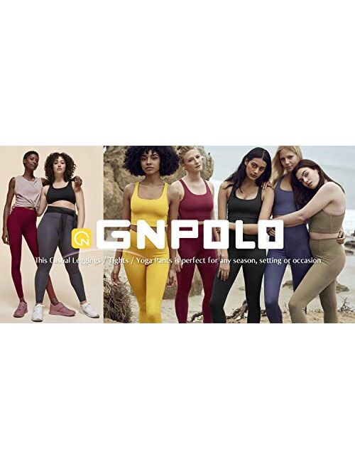 Gnpolo Womens Black High Waisted Leggings Pack Soft Slim Tummy Control Trousers Yoga Pants