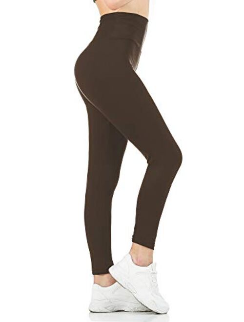 Gnpolo Womens Black High Waisted Leggings Pack Soft Slim Tummy Control Trousers Yoga Pants