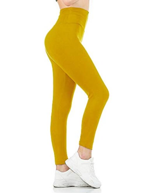 Gnpolo Womens Black High Waisted Leggings Pack Soft Slim Tummy Control Trousers Yoga Pants