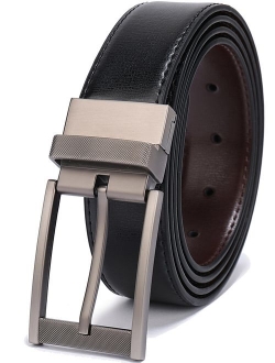 Belts for Men Genuine Leather Adjustable Buckle Reversible 1.25