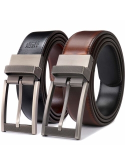 Belts for Men Genuine Leather Adjustable Buckle Reversible 1.25