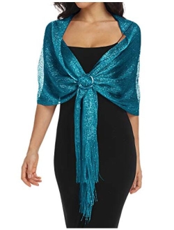 Rheane Sparkling Metallic Shawls and Wraps for Evening Party Dresses