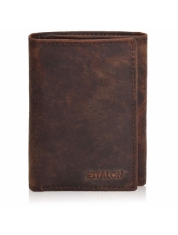 Real Leather Wallets for Men - RFID Blocking Slim Trifold Wallet with Card Slots