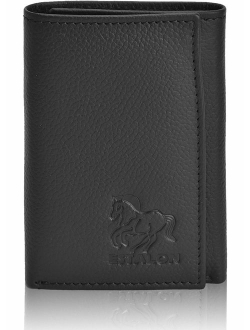 Real Leather Wallets for Men - RFID Blocking Slim Trifold Wallet with Card Slots