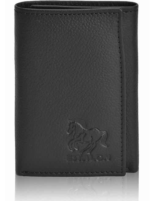 Real Leather Wallets for Men - RFID Blocking Slim Trifold Wallet with Card Slots