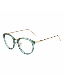 TIJN Vintage Round Metal Optical Eyewear Non-prescription Eyeglasses Frame for Women