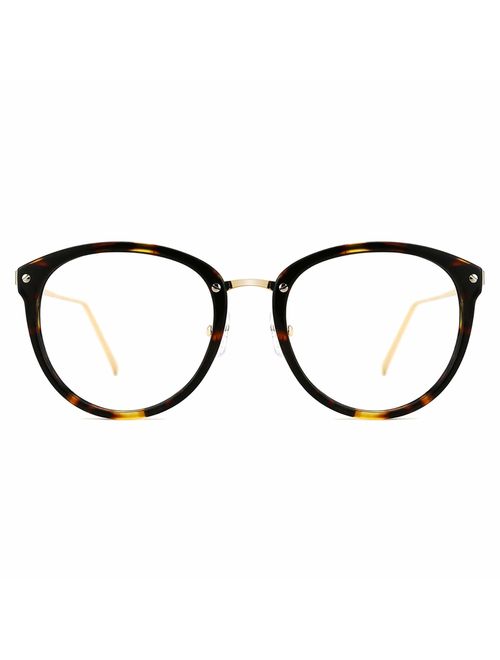 TIJN Vintage Round Metal Optical Eyewear Non-prescription Eyeglasses Frame for Women