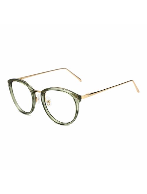 TIJN Vintage Round Metal Optical Eyewear Non-prescription Eyeglasses Frame for Women