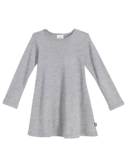 City Threads Girls' 100% Cotton Long Sleeve Dress - Active Kids School, Playing, Parties - Made in USA