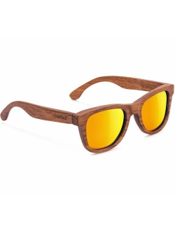 Wood Sunglasses Polarized for Men and Women - Bamboo Wooden Wayfarer Style