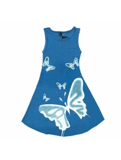 FTSUCQ Girls Lovely Butterflies Print Dress