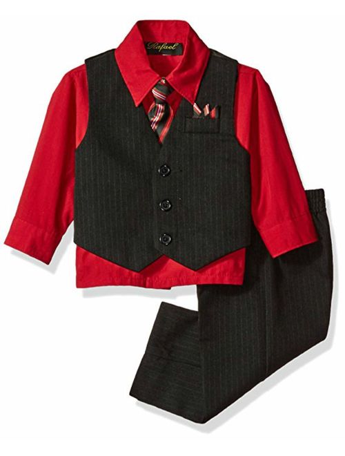 Rafael Boy's 5-Piece Vest and Pant Set with Shirt, Tie and Hanky - Many Colors