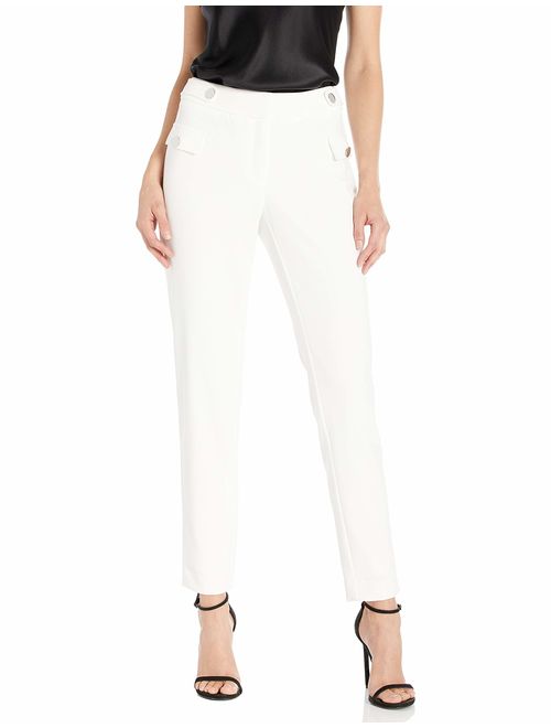 Calvin Klein Women's Straight Leg Pant with Buttons