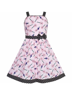 Girls Dress Heart Print Pink