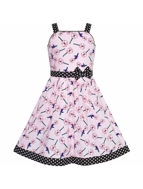 Sunny Fashion Girls Dress Heart Print Pink