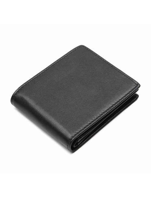 Polare Men's RFID Blocking Cowboy Genuine Natural Crazy Horse Leather Bifold Wallet