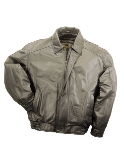 REED Men's American Style Bomber Genuine Leather Jacket