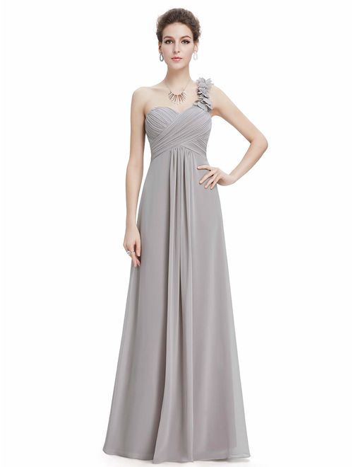 Ever-Pretty Flower One Shoulder Empire Waist Floor Length Bridesmaids Dress 09768