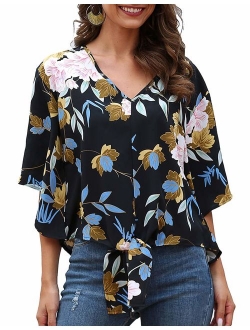 Women's Summer Off Shoulder Blouses Short Sleeves Sexy Tops Chiffon Ruffles Casual T Shirt