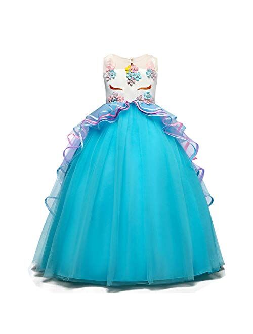 TTYAOVO Girls Pageant Ball Gowns Kids Chiffon Embroidered Wedding Party Dress