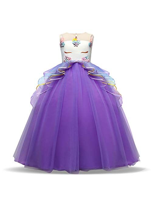 TTYAOVO Girls Pageant Ball Gowns Kids Chiffon Embroidered Wedding Party Dress