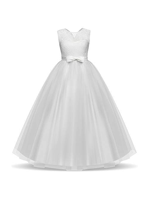 TTYAOVO Girls Pageant Ball Gowns Kids Chiffon Embroidered Wedding Party Dress