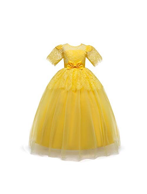 TTYAOVO Girls Pageant Ball Gowns Kids Chiffon Embroidered Wedding Party Dress