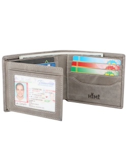 Wallets for Men - RFID Blocking Trifold Genuine Leather Wallet With 2 ID Window