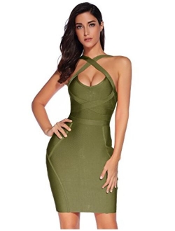 meilun Women's Celebrity Bandage Bodycon Dress Strap Party Pencil Dress