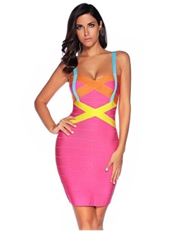 meilun Women's Celebrity Bandage Bodycon Dress Strap Party Pencil Dress