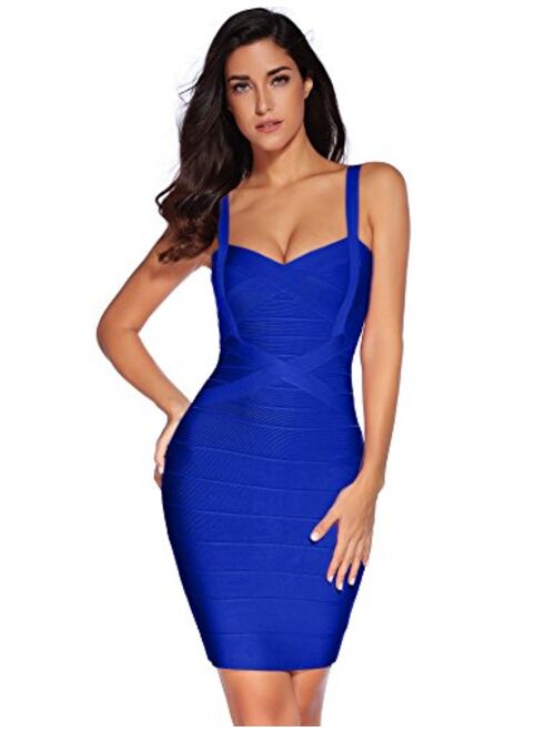 meilun Women's Celebrity Bandage Bodycon Dress Strap Party Pencil Dress