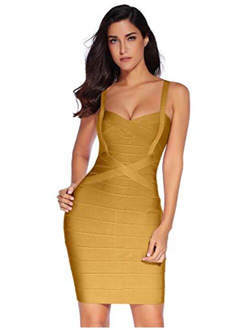 meilun Women's Celebrity Bandage Bodycon Dress Strap Party Pencil Dress