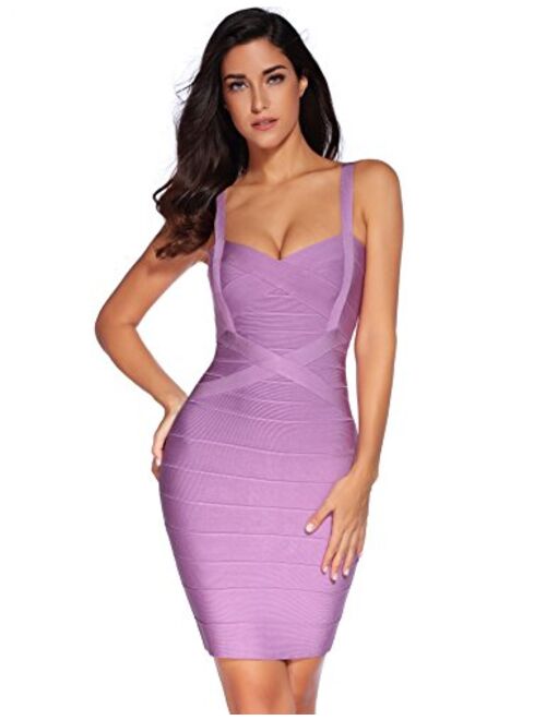 meilun Women's Celebrity Bandage Bodycon Dress Strap Party Pencil Dress