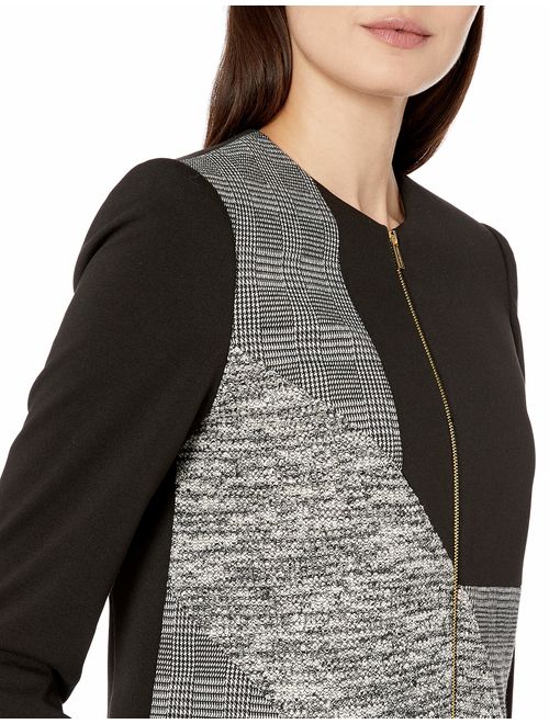 Calvin Klein Women's Center Zipper Ponte Combo Jacket