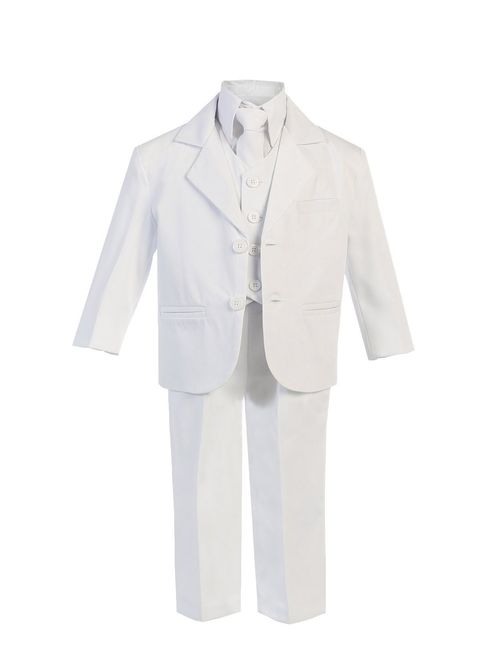 Little Gents 5 Piece Boy's 2 Button Dress Suit with Shirt, Vest, and Tie