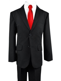 Boys Solid Suit and Tie Formal Outift