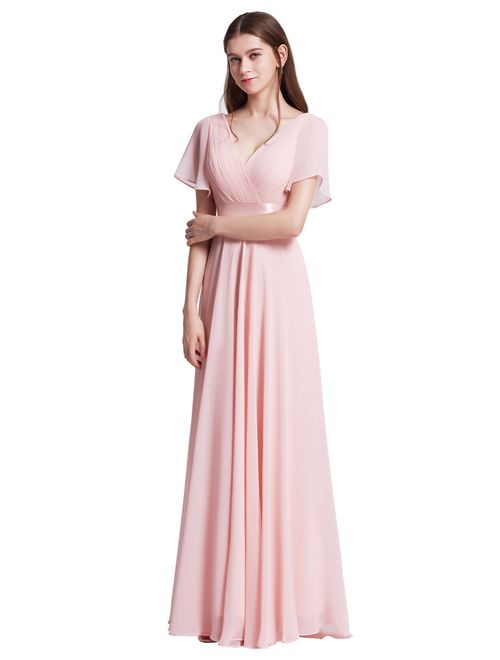 Ever-Pretty Women's Short Sleeve V-Neck Long Evening Dress 09890