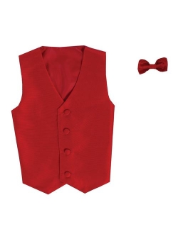 Vest and Clip On Bowtie set - Multiple Colors - Baby Infant Toddler Boys Tween Sizes