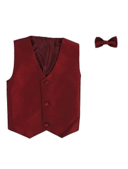 Vest and Clip On Bowtie set - Multiple Colors - Baby Infant Toddler Boys Tween Sizes