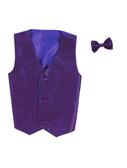 Vest and Clip On Bowtie set - Multiple Colors - Baby Infant Toddler Boys Tween Sizes