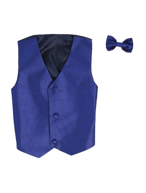 Vest and Clip On Bowtie set - Multiple Colors - Baby Infant Toddler Boys Tween Sizes