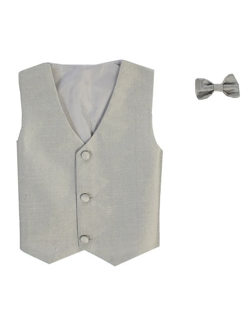 Vest and Clip On Bowtie set - Multiple Colors - Baby Infant Toddler Boys Tween Sizes